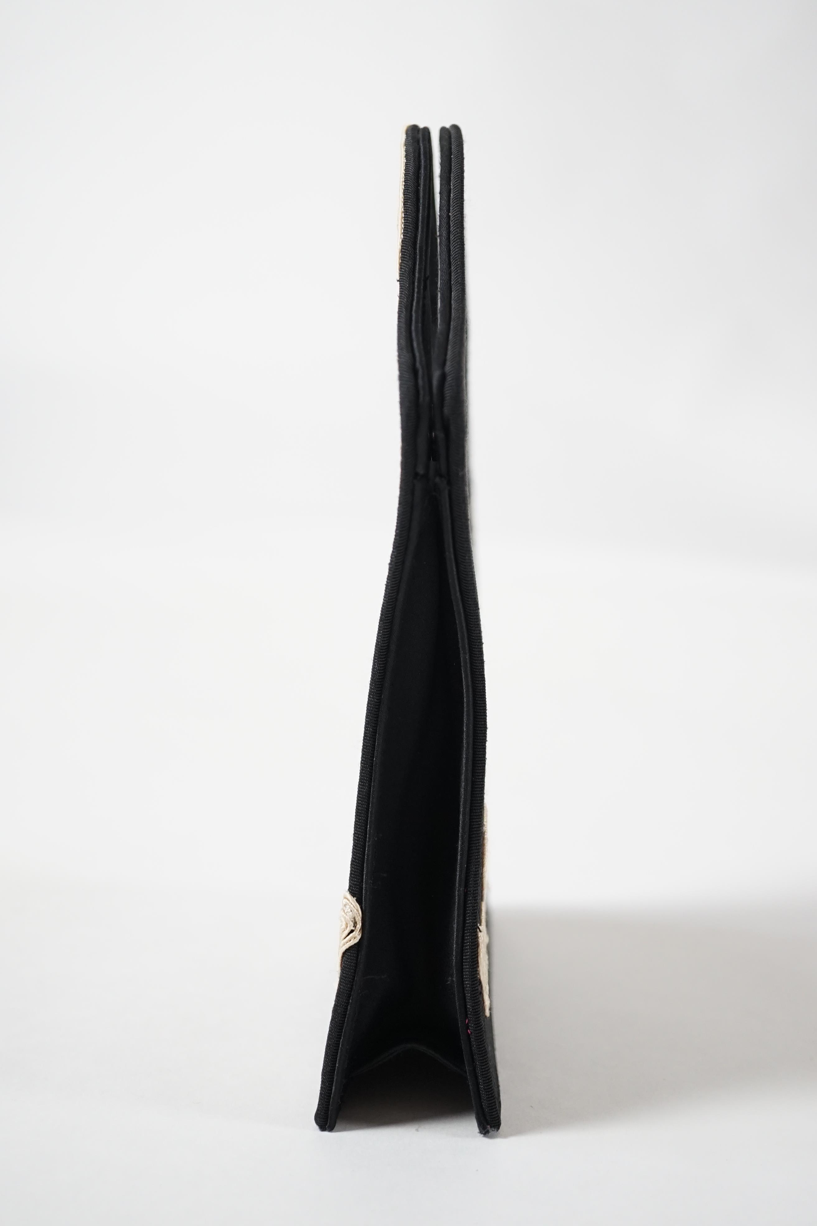 A vintage limited edition Lulu Guinness black evening bag Schiaparelli Forever!, height 22cm, width 17cm, depth 4cm